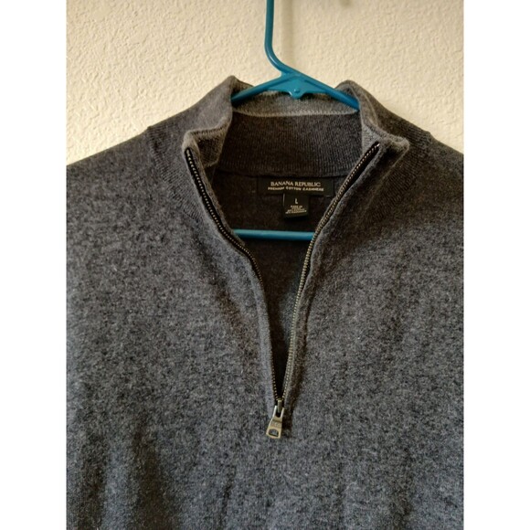 Calvin Klein Sweater Quarter Zip Pullover Men Gray Knit Soft Size Large Casual - Picture 5 of 13